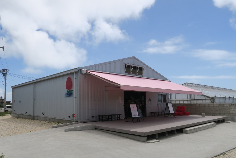 美らイチゴのカフェの外観を撮影した写真