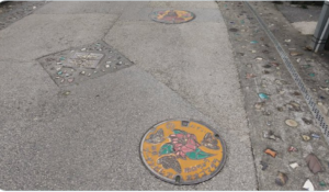 てんぷら坂のマンホールを撮影した写真