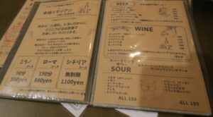 Cucina KiYOのメニューを撮影した写真