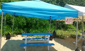 大泊ビーチのテントを撮影した写真