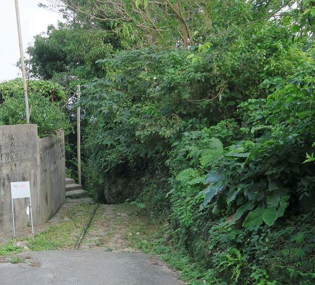 垣花樋川へ続く石畳を撮影した写真