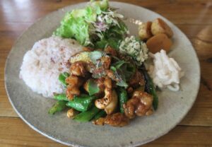 鶏肉とカシューナッツ炒めプレートを撮影した写真