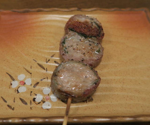 串焼き　きうっち家のしそ巻きを撮影した写真