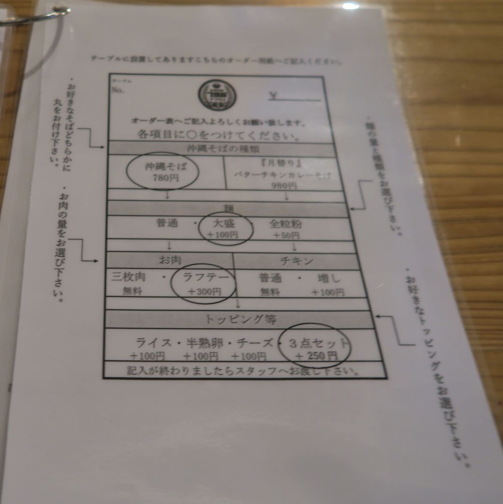 「ナンクル796」の注文伝票の記入例を撮影した写真